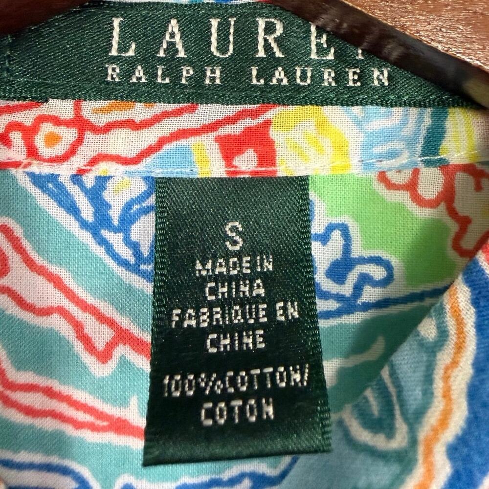 Lauren Ralph Lauren Women’s S Smocked Tunic Cotton Blue Paisley Lightweight EUC - Picture 3 of 9